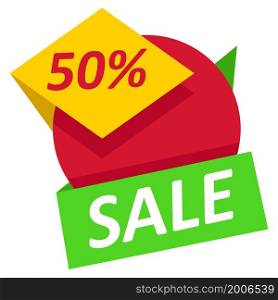 fifty percent shopping discount label