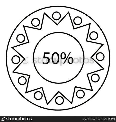 Fifty percents infographics. Outline illustration of fifty percents vector infographics for web. Fifty percents infographics, outline style