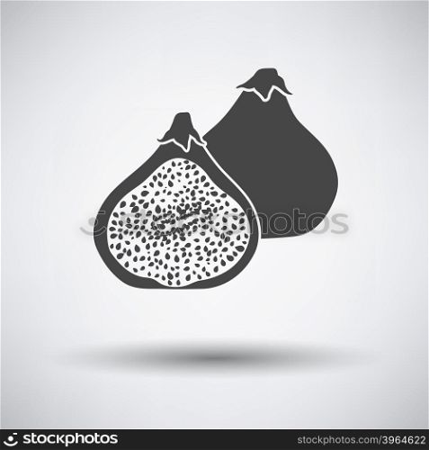 Fig fruit icon on gray background with round shadow. Vector illustration.