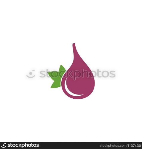 Fig. Vector illustration. Tropical fruit with fig leaf icon illustration design