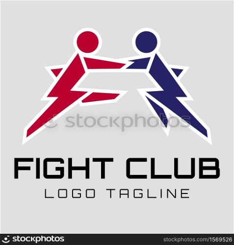 Fight club, competitions logo. Martial arts of logo design concept. Flat design