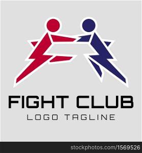 Fight club, competitions logo. Martial arts of logo design concept. Flat design