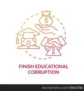 Fight educational corruption concept icon. Illegal actions in educational system abstract idea thin line illustration. Cheating on entrance examination. Vector isolated outline color drawing.. Fight educational corruption concept icon