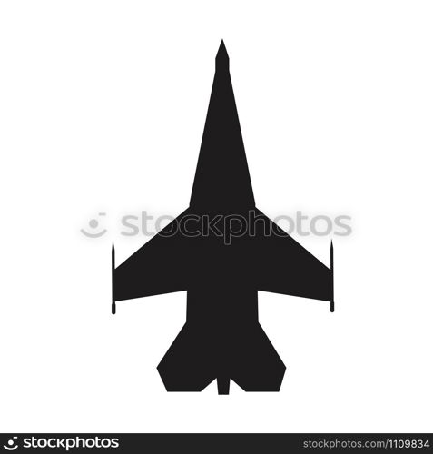 fighter aircraft icon on white background. flat style. airplane symbol. military airplane sign.