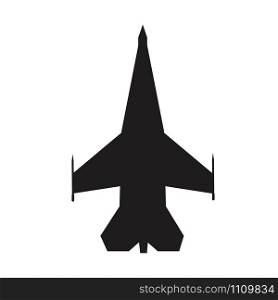 fighter aircraft icon on white background. flat style. airplane symbol. military airplane sign.