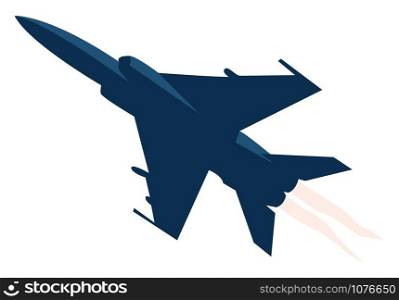 Fighter aircraft, illustration, vector on white background.