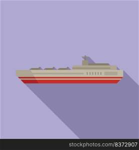 Fighter carrier icon flat vector. Naval view. Military ship. Fighter carrier icon flat vector. Naval view