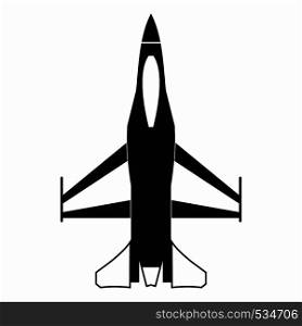 Fighter jet icon in simple style on a white background. Fighter jet icon, simple style