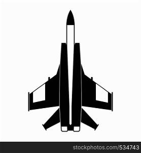 Fighter jet icon in simple style on a white background. Fighter jet icon, simple style