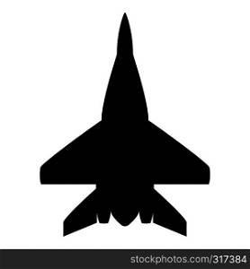 Fighter plane Military fighter airplane icon black color vector illustration flat style simple image