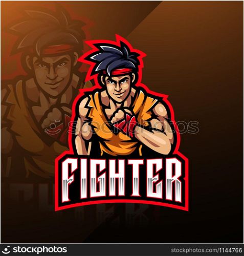Fighter sport mascot logo design
