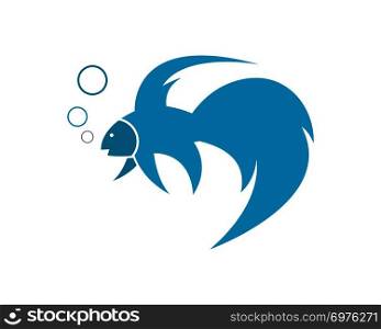 Fighting fish logo template vector icon illustration design