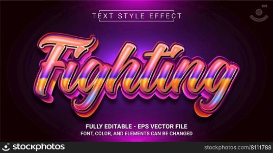 Fighting Text Style Effect. Editable Graphic Text Template.