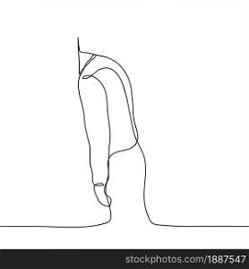 figure of a man standing who hid his head in the wall. One continuous line art concept of stress, procrastination, apathy, fatigue