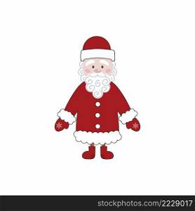 Figure of Russian Santa Claus on a white background. Vector flat Christmas tree toy. Symbol of new year and Christmas.