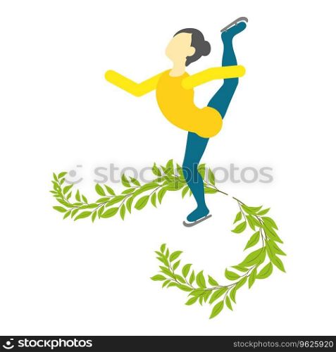 Figure skating icon isometric vector. Woman figure skater during competition. Winter sport concept. Figure skating icon isometric vector. Woman figure skater during competition