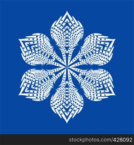 Figured snowflake icon. Simple illustration of figured snowflake vector icon for web. Figured snowflake icon, simple style