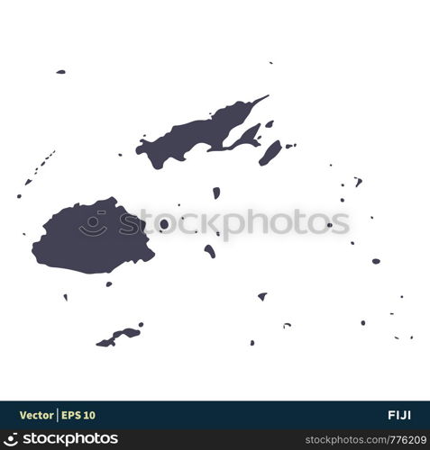 Fiji - Australia & Oceania Countries Map Icon Vector Logo Template Illustration Design. Vector EPS 10.