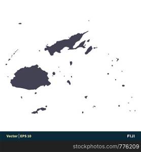 Fiji - Australia & Oceania Countries Map Icon Vector Logo Template Illustration Design. Vector EPS 10.