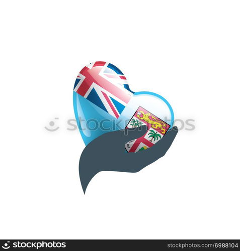 Fiji national flag, vector illustration on a white background. Fiji flag, vector illustration on a white background