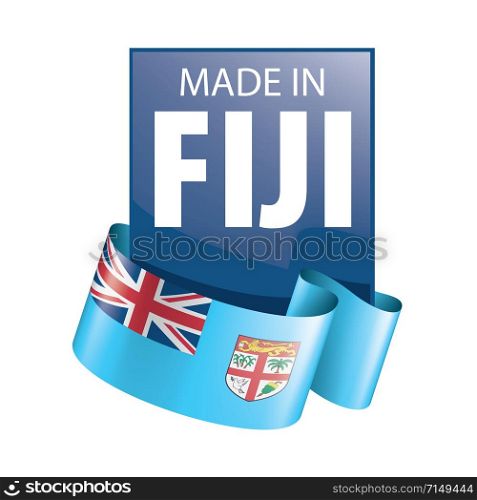Fiji national flag, vector illustration on a white background. Fiji flag, vector illustration on a white background