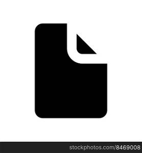 File black glyph ui icon. Desktop shortcut. Note taking application. Document. User interface design. Silhouette symbol on white space. Solid pictogram for web, mobile. Isolated vector illustration. File black glyph ui icon