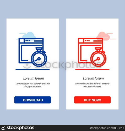 File, Brower, Compass, Computing Blue and Red Download and Buy Now web Widget Card Template