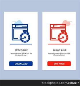 File, Brower, Compass, Computing Blue and Red Download and Buy Now web Widget Card Template