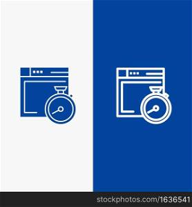File, Brower, Compass, Computing Line and Glyph Solid icon Blue banner