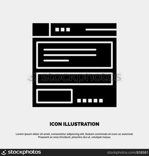 File, Browser, Computing, Code Solid Black Glyph Icon