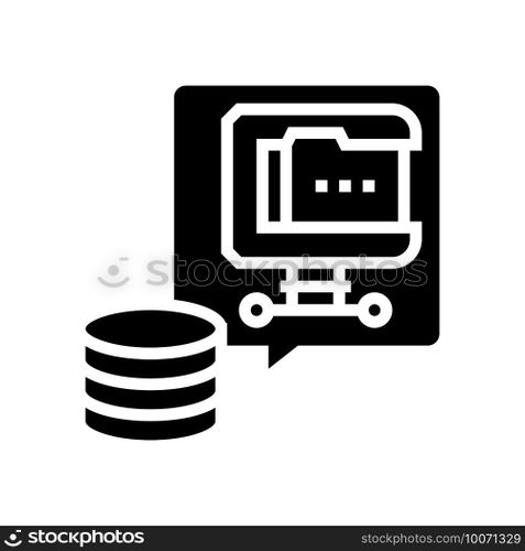 file compression digital processing glyph icon vector. file compression digital processing sign. isolated contour symbol black illustration. file compression digital processing glyph icon vector illustration