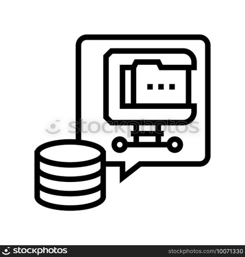 file compression digital processing line icon vector. file compression digital processing sign. isolated contour symbol black illustration. file compression digital processing line icon vector illustration