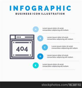 File, Computing, Code, Coding Blue Infographics Template 5 Steps. Vector Line Icon template