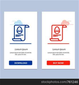 File, Data, Easter, Egg Blue and Red Download and Buy Now web Widget Card Template