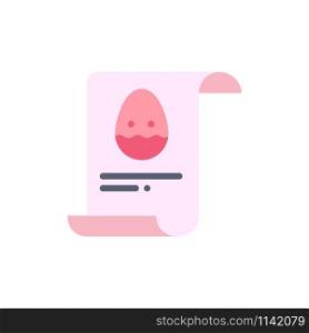 File, Data, Easter, Egg Flat Color Icon. Vector icon banner Template