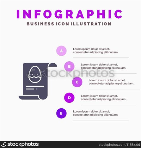 File, Data, Easter, Egg Solid Icon Infographics 5 Steps Presentation Background