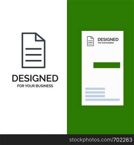File, Data, User, Interface Grey Logo Design and Business Card Template