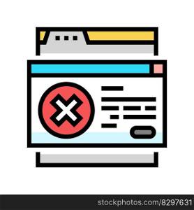 file deny color icon vector. file deny sign. isolated symbol illustration. file deny color icon vector illustration