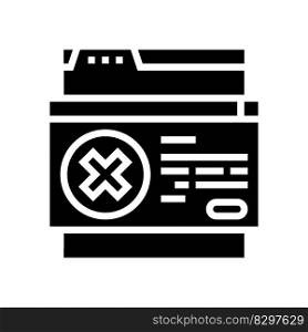 file deny glyph icon vector. file deny sign. isolated symbol illustration. file deny glyph icon vector illustration