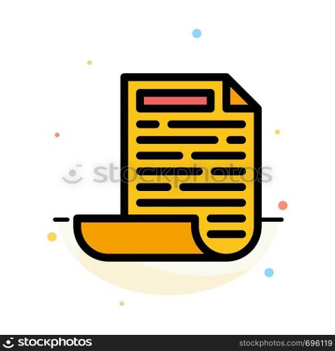 File, Design, Document Abstract Flat Color Icon Template