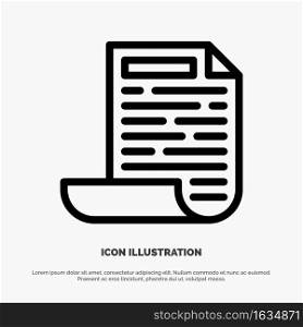 File, Design, Document Line Icon Vector