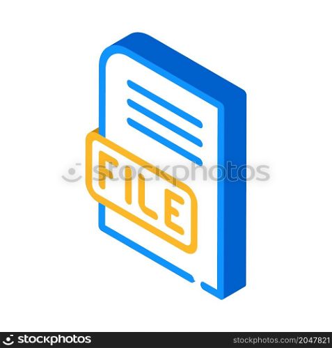 file digital document isometric icon vector. file digital document sign. isolated symbol illustration. file digital document isometric icon vector illustration