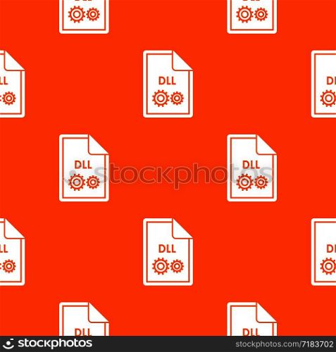File DLL pattern repeat seamless in orange color for any design. Vector geometric illustration. File DLL pattern seamless