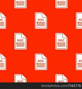 File DOC pattern repeat seamless in orange color for any design. Vector geometric illustration. File DOC pattern seamless