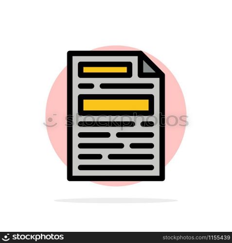 File, Document, Design Abstract Circle Background Flat color Icon