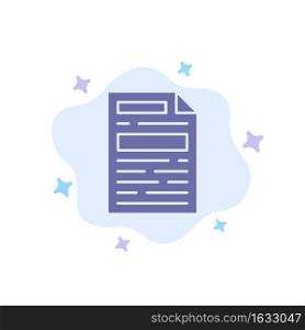 File, Document, Design Blue Icon on Abstract Cloud Background