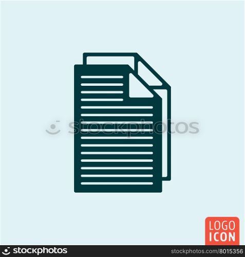File document icon. File document icon. File document logo. File document symbol. Document icon isolated minimal design. Document file icon. Vector illustration.