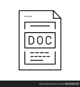 file document line icon vector. file document sign. isolated contour symbol black illustration. file document line icon vector illustration