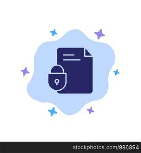 File, Document, Lock, Security, Internet Blue Icon on Abstract Cloud Background