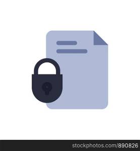 File, Document, Lock, Security, Internet Flat Color Icon. Vector icon banner Template